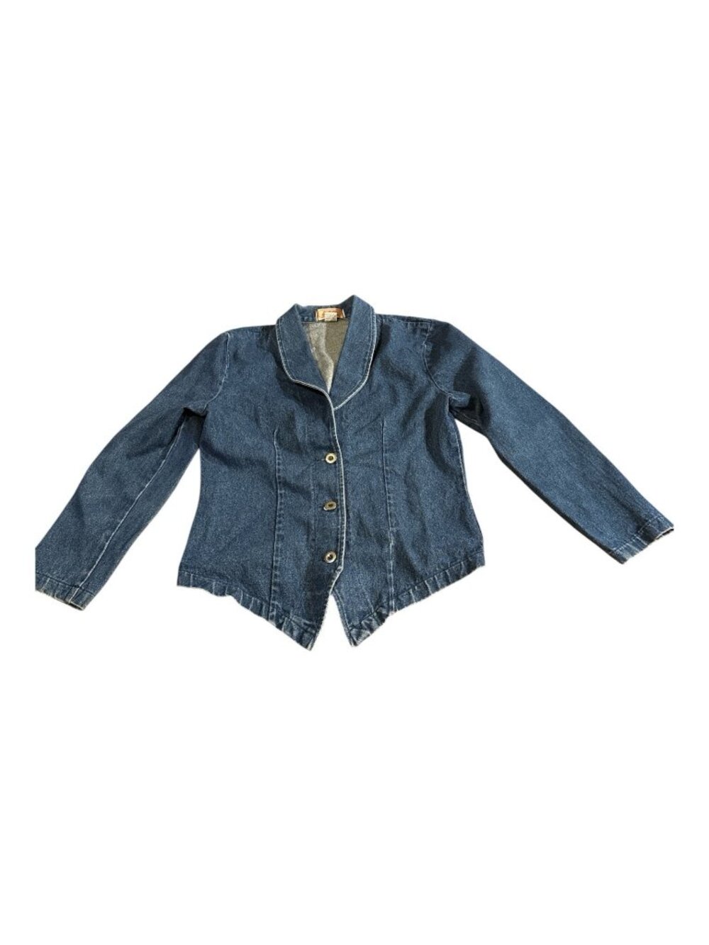 Vintage 80s APACHE Women Denim Jean Jacket Blazer Crop Size Medium